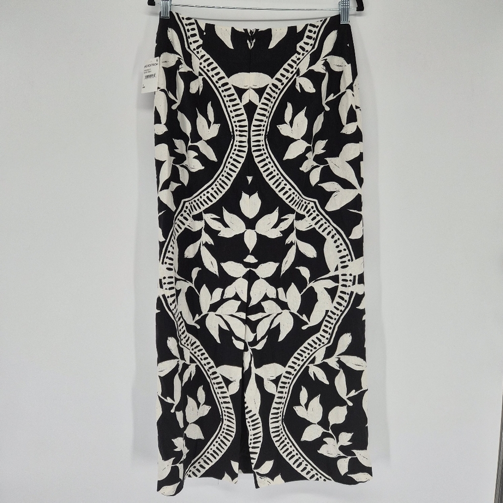 Parker Kiley Straight Midi Cotton Linen Blend Boho Skirt Sz8 - Picture 10 of 13